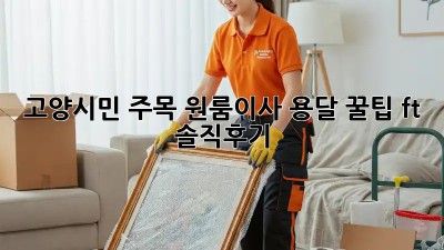고양시민 주목! 원룸이사 용달 꿀팁🍯 (ft. 솔직후기)